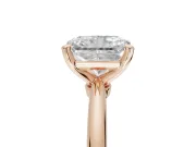 Radiant Cut Solitaire Engagement Ring Setting | Tapered Plain Band | Rose Gold