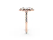 Marquise Halo Engagement Ring Setting | Pave Shoulders | Rose Gold