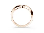 Round Lab-Grown Diamond Toi et Moi Curved Wedding Band | Side Slot Cut-Outs | Rose Gold