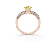 Marquise Multi Row Pave Engagement Ring Setting for a Fancy Yellow Lab-Grown Diamond | Rose Gold