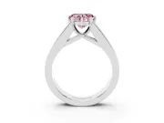Heart-Shaped Channel-Set Engagement Ring Setting for a Fancy Pink Lab-Grown Diamond | Platinum