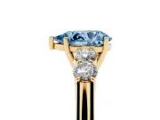 Pear-Shaped 5 Stone Engagement Ring Setting for a Fancy Blue Lab-Grown Diamond | Yellow Gold
