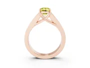 Emerald Cut Channel-Set Engagement Ring Setting for a Fancy Yellow Lab-Grown Diamond | Rose Gold