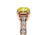 Cushion Cut Graduated Pavé Engagement Ring Setting for a Fancy Yellow Lab-Grown Diamond | Rose Gold