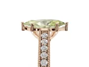 Marquise Vintage Engraved Pavé Engagement Ring Setting for a Fancy Yellow Lab-Grown Diamond | Milgrain Edges | Rose Gold