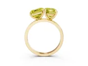 Fancy Yellow Asscher Cut and Emerald Cut Toi Moi Ring Set in Yellow gold with Prong Setting