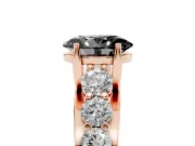 Oval Graduated Engagement Ring Setting for a Black Center | Rose Gold
