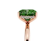 Radiant Cut Micro-Prong Hidden Halo Engagement Ring Setting for a Fancy Green Lab-Grown Diamond | Plain Band | Rose Gold