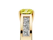 Cushion Cut Channel-Set Engagement Ring Setting for a Fancy Yellow Lab-Grown Diamond | Yellow Gold