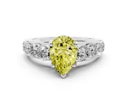 Pear-Shaped Engagement Ring Setting for a Fancy Yellow Lab-Grown Diamond | Sterling Silver - Design NV-24645