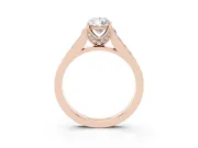 Pear-Shaped Graduated Pavé Solitaire Engagement Ring Setting | Wide Pavé Row Band | Rose Gold