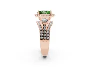 Oval Halo Split Shank Engagement Ring Setting for a Fancy Green Lab-Grown Diamond | Round Side Stones | Rose Gold