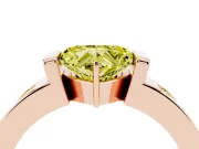 Heart-Shaped Tension Style Engagement Ring Setting for a Fancy Yellow Lab-Grown Diamond | Rose Gold