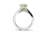Princess Cut Pavé Engagement Ring Setting for a Fancy Yellow Lab-Grown Diamond | Crossover Gallery | Sterling Silver
