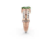 Pear-Shaped Vintage Milgrain Engagement Ring Setting for a Fancy Green Lab-Grown Diamond | Hidden Halo | Rose Gold