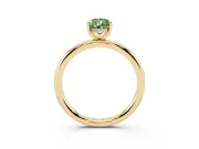 Pear-Shaped Hidden Halo Ring Setting for a Fancy Green Lab-Grown Diamond | Yellow Gold