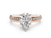 Pear-Shaped Channel Set Solitaire Engagement Ring Setting | Rope Collar Head | Rose Gold