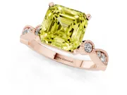 Asscher Cut Vintage Engagement Ring Setting for a Fancy Yellow Lab-Grown Diamond | Rose Gold