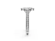 Marquise Vintage Engraved Pavé Engagement Ring Setting | Milgrain Edges | Sterling Silver