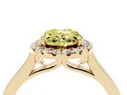 Oval Halo Engagement Ring Setting for a Fancy Yellow Lab-Grown Diamond | Flat Tapered Band | Yellow Gold