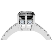 Radiant Cut Hidden Halo Engagement Ring Setting for a Black Center | White Gold