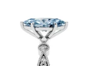 Marquise Vintage Milgrain Engagement Ring Setting for a Fancy Blue Lab-Grown Diamond | Platinum