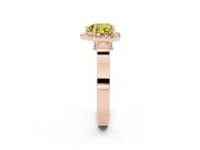 Heart-Shaped Halo Engagement Ring Setting for a Fancy Yellow Lab-Grown Diamond | Pointed Pave Shoulders | Rose Gold