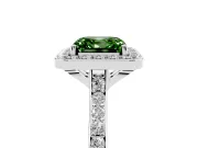 Asscher Cut Halo Engagement Ring Setting for a Fancy Green Lab-Grown Diamond | Platinum - Design NV-24729
