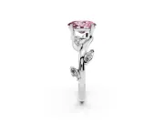 Oval Twisted Vine Engagement Ring Setting for a Fancy Pink Lab-Grown Diamond | Sterling Silver