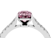 Emerald Cut Pavé Engagement Ring Setting for a Fancy Pink Lab-Grown Diamond | Sterling Silver - Design NV-24454
