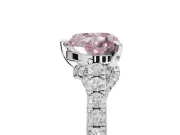 Heart-Shaped Pavé Engagement Ring Setting for a Fancy Pink Lab-Grown Diamond | Crossover Gallery | Sterling Silver