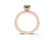 Oval Vintage Pavé Engagement Ring Setting for a Fancy Green Lab-Grown Diamond | Rose Gold