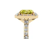 Asscher Cut Halo Engagement Ring Setting for a Fancy Yellow Lab-Grown Diamond | Yellow Gold - Design NV-24729