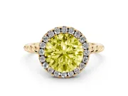 Round Rope Halo Engagement Ring Setting for a Fancy Yellow Lab-Grown Diamond | Yellow Gold