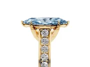 Marquise Graduated Pavé Engagement Ring Setting for a Fancy Blue Lab-Grown Diamond | Yellow Gold