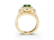 Asscher Cut Halo Engagement Ring Setting for a Fancy Green Lab-Grown Diamond | Yellow Gold - Design NV-24766