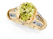 Pear-Shaped Vintage Milgrain Engagement Ring Setting for a Fancy Yellow Lab-Grown Diamond | Hidden Halo | Yellow Gold