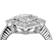 Heart-Shaped Vintage Halo Engagement Ring Setting | Art Deco Side Panels | Platinum