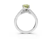 Radiant Cut Pavé Solitaire Engagement Ring Setting for a Fancy Yellow Lab-Grown Diamond | Crossover Gallery | White Gold