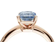 Radiant Cut Solitaire Engagement Ring Setting for a Fancy Blue Lab-Grown Diamond | Tapered Plain Band | Rose Gold