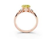 Heart-Shaped Bar-Set Engagement Ring Setting for a Fancy Yellow Lab-Grown Diamond | Rose Gold
