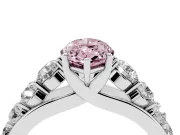 Marquise Engagement Ring Setting for a Fancy Pink Lab-Grown Diamond | Sterling Silver - Design NV-24646