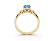 Cushion Cut Bar-Set Engagement Ring Setting for a Fancy Blue Lab-Grown Diamond | Yellow Gold