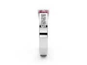 Asscher Cut Channel-Set Engagement Ring Setting for a Fancy Pink Lab-Grown Diamond | Platinum