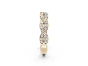 Round Lab-Grown Diamond Twisted Pavé Half Eternity Band | Interwoven Strands | Yellow Gold