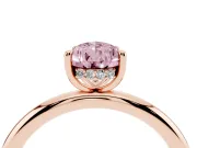 Pear-Shaped Hidden Halo Ring Setting for a Fancy Pink Lab-Grown Diamond | Rose Gold