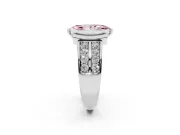 Marquise Half Bezel Engagement Ring Setting for a Fancy Pink Lab-Grown Diamond | Double Row Channel Band | Platinum