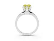 Fancy Yellow Asscher Cut Diamond Solitaire Engagement Ring Set in Platinum with Slim Tapered Solitaire Band