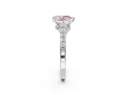 Pear-Shaped Pavé Solitaire Engagement Ring Setting for a Fancy Pink Lab-Grown Diamond | Crossover Gallery | White Gold