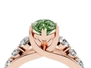 Marquise Graduated Engagement Ring Setting for a Fancy Green Lab-Grown Diamond | Rose Gold